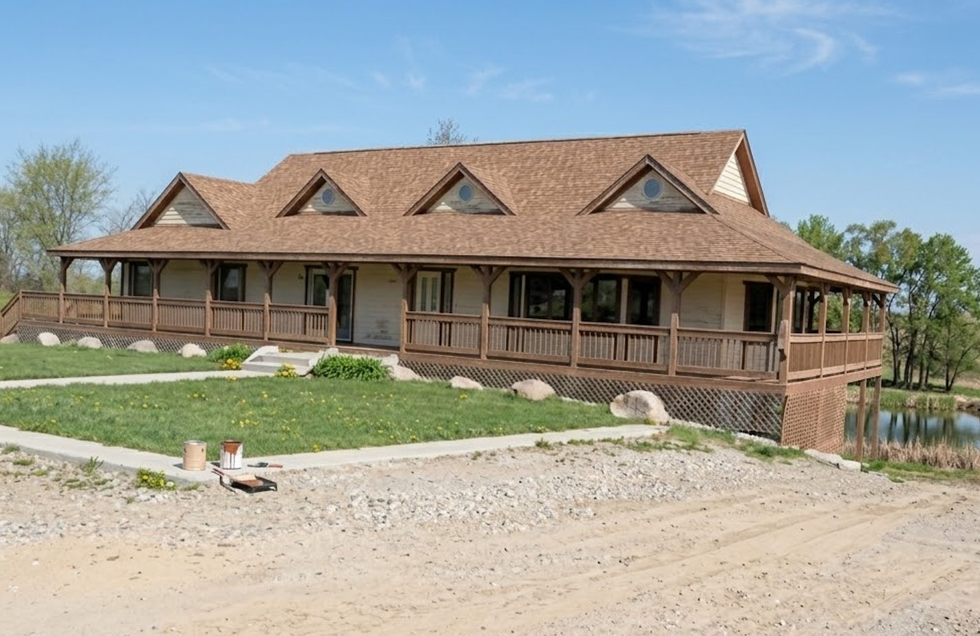 Home exterior before painting in Rochester Hills, Michigan